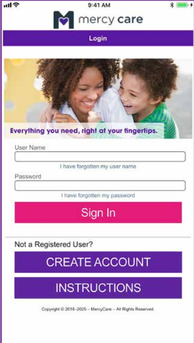Mercy Care OTC Mobile App Login